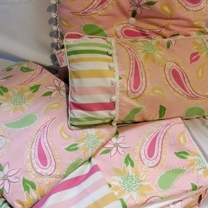 Lilly Pulitzer Spring Sorbet Paisley Bedding Set. Pillow, Duvet Cover, Bedskirt!